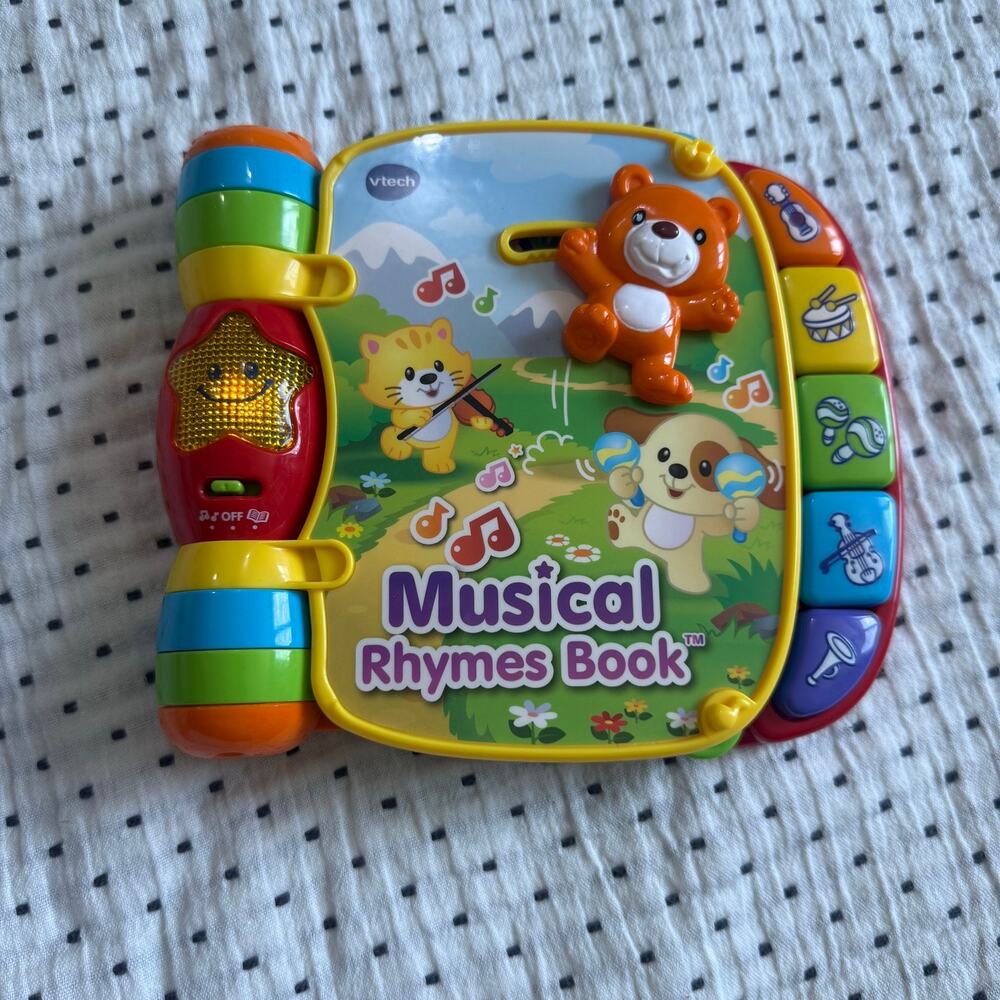 Vtech Musical Rhymes Book Toddler Baby Sounds Light WORKS